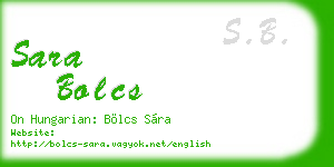 sara bolcs business card